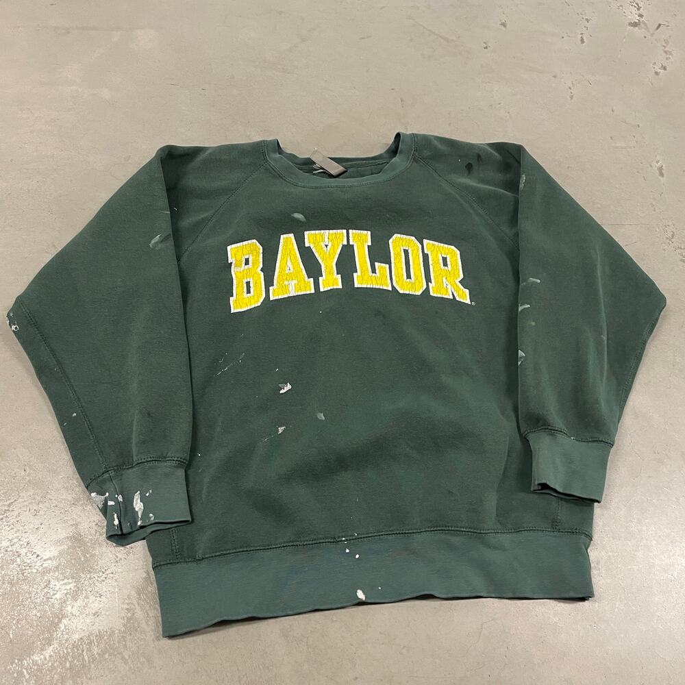 vintage paint splatter raglan Baylor university sweatshirt